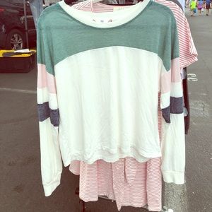 Color block long sleeve tee